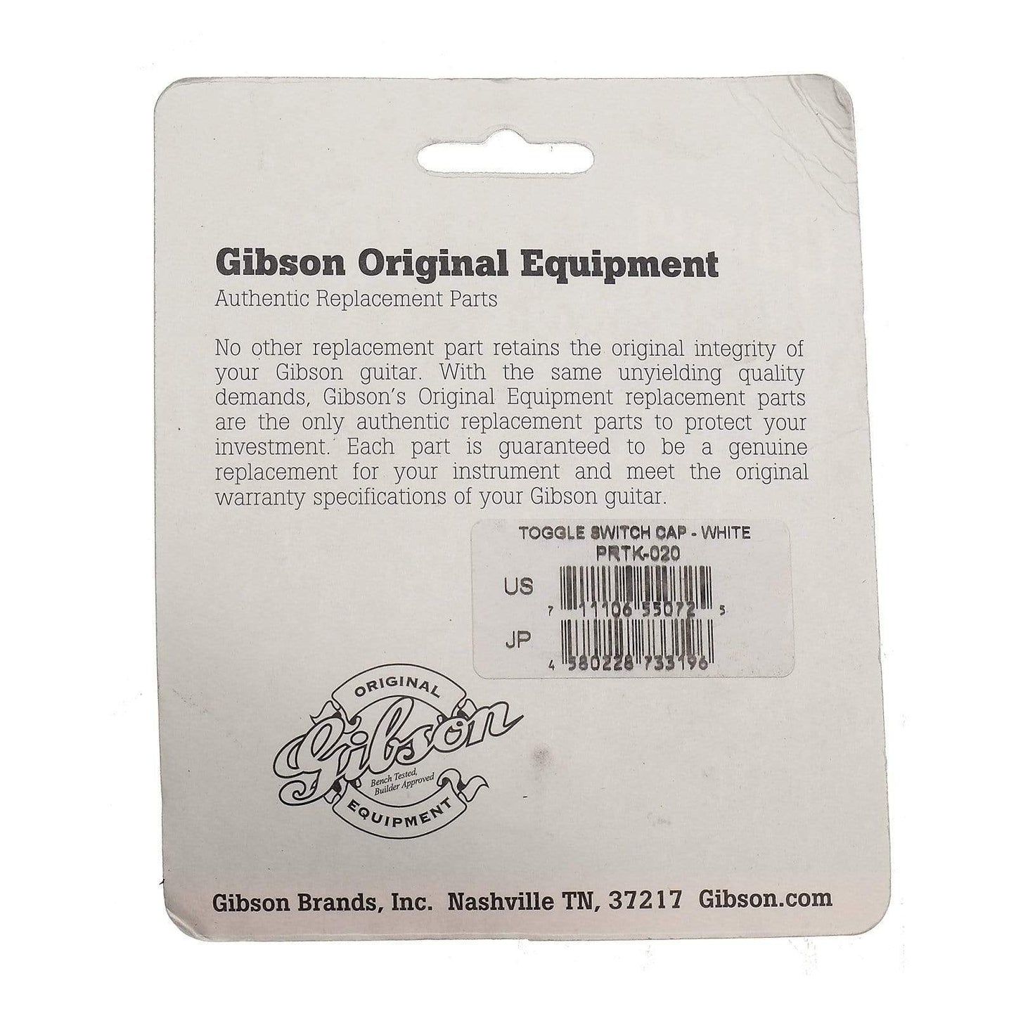 Gibson Toggle Switch Cap - White Parts