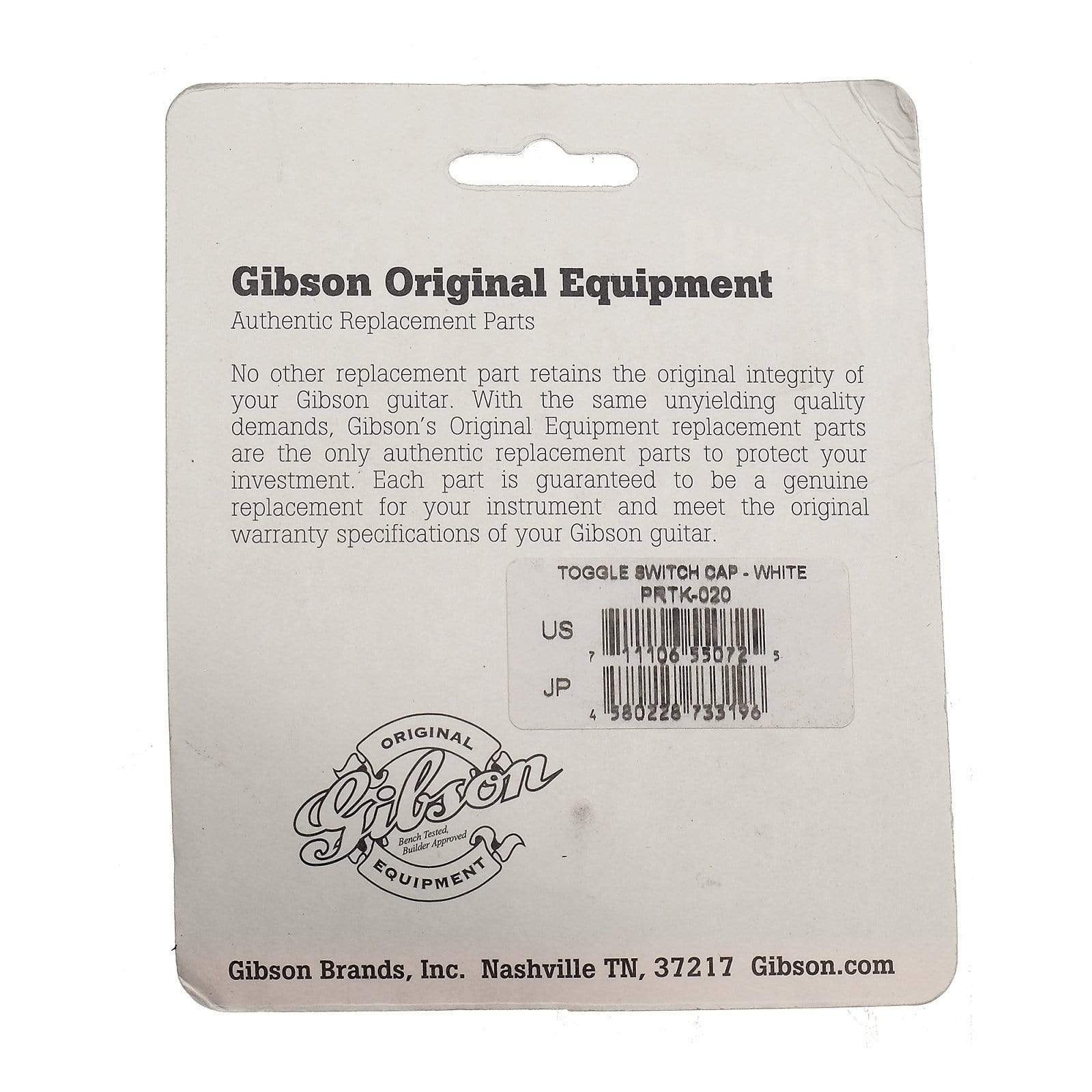 Gibson Toggle Switch Cap - White Parts