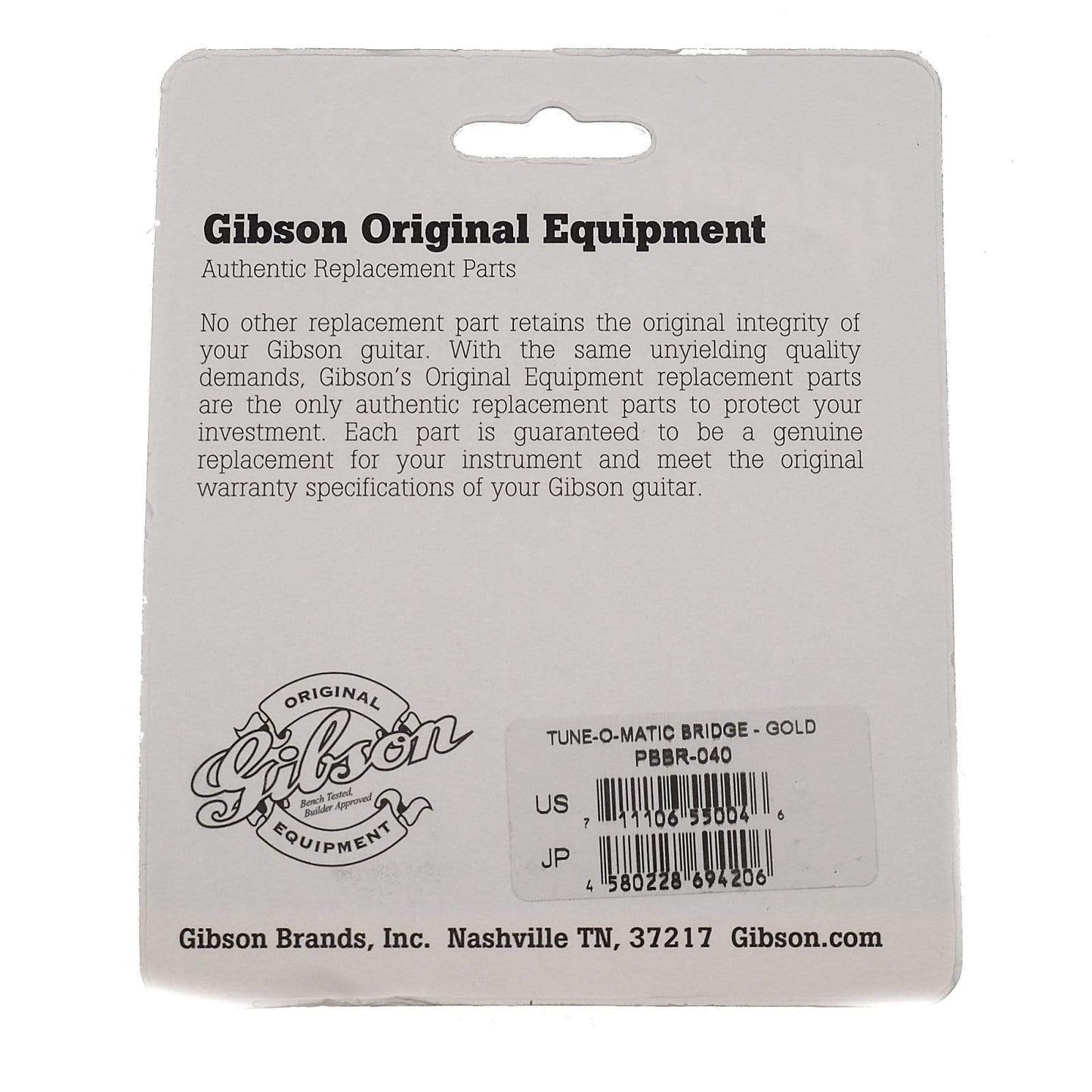 Gibson Nashville Tune-O-Matic Bridge - Gold w/Full Assembly Parts / Guitar Parts / Bridges