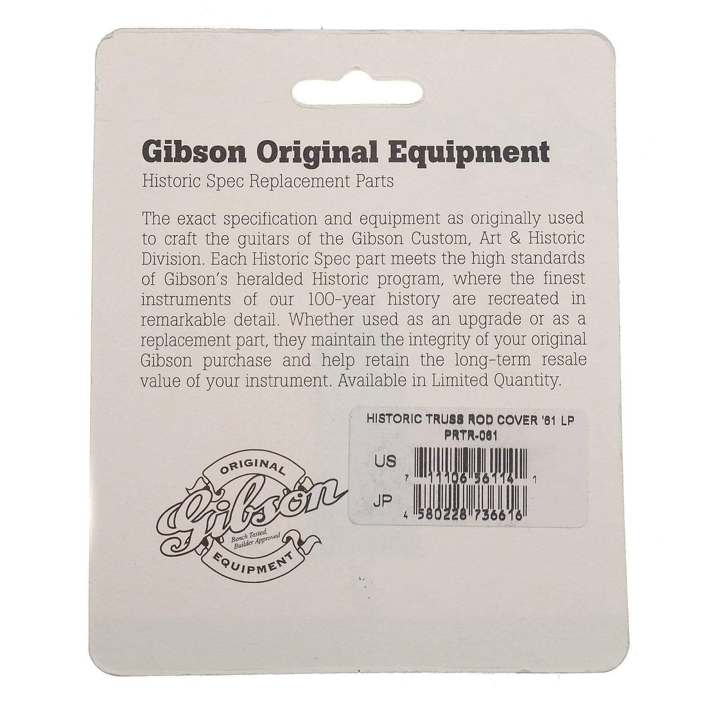 Gibson Historic Les Paul '61 Truss Rod Cover Parts / Guitar Parts / Necks