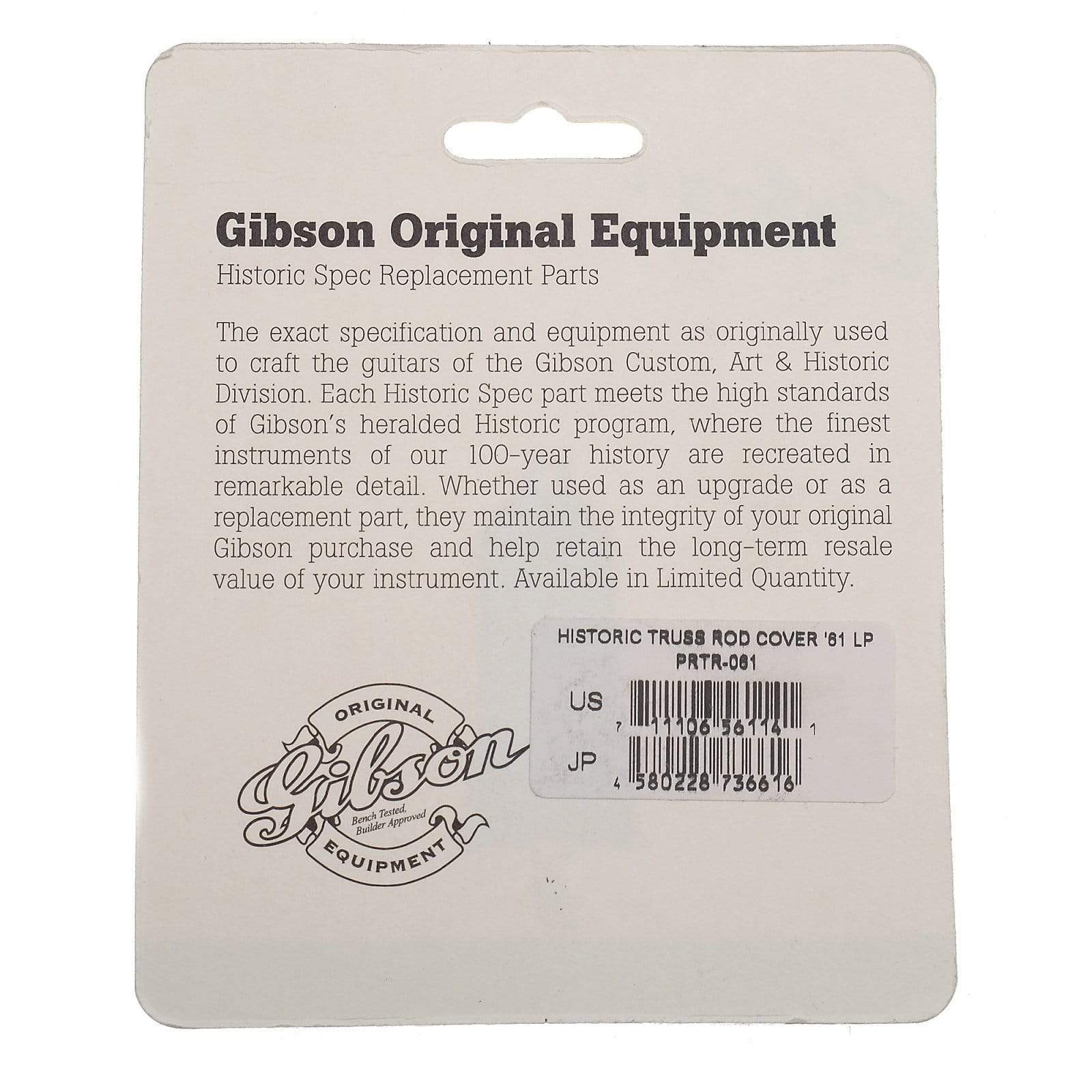 Gibson Historic Les Paul '61 Truss Rod Cover Parts / Guitar Parts / Necks