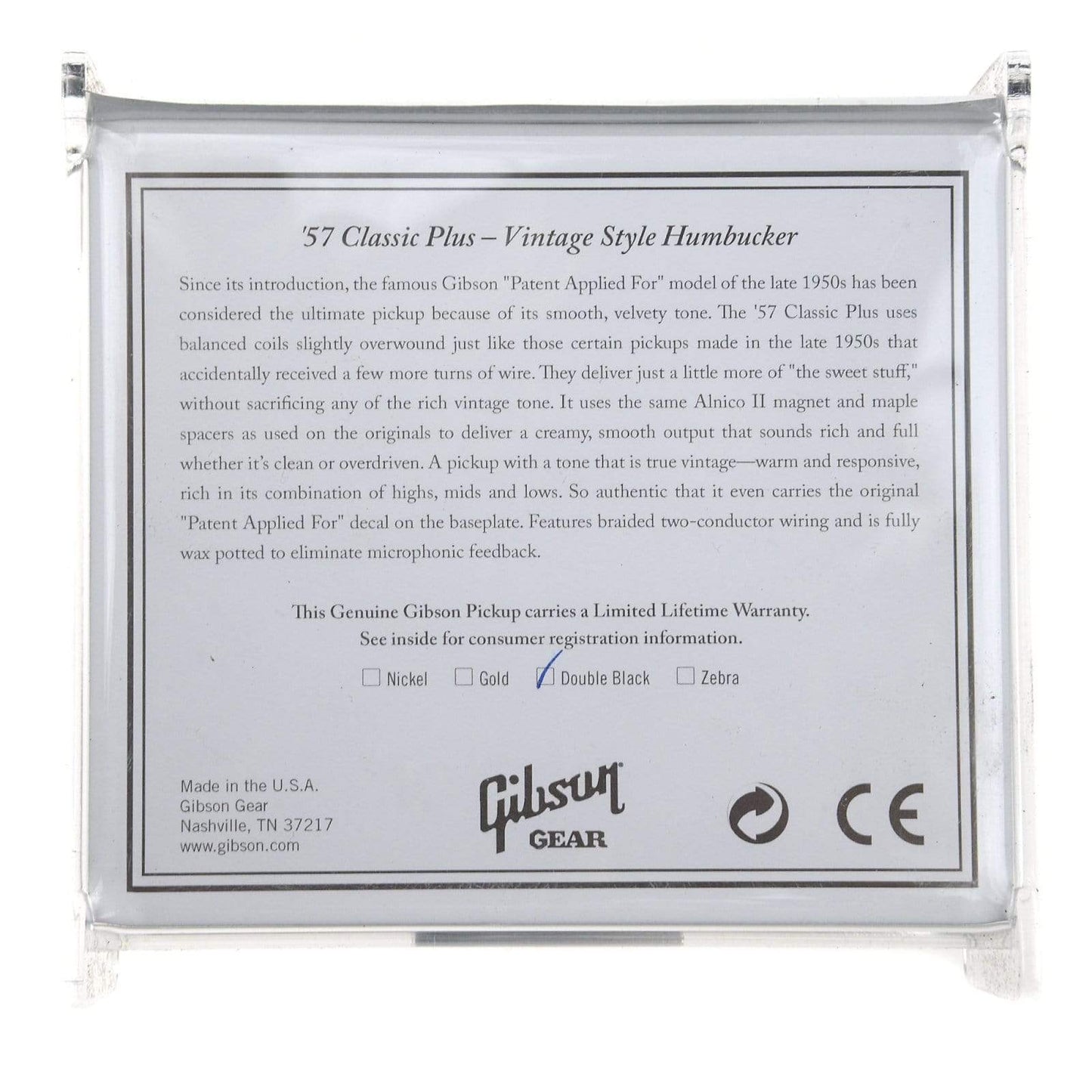 Gibson 57 Classic Plus Humbucker - Double Black Parts / Guitar Pickups