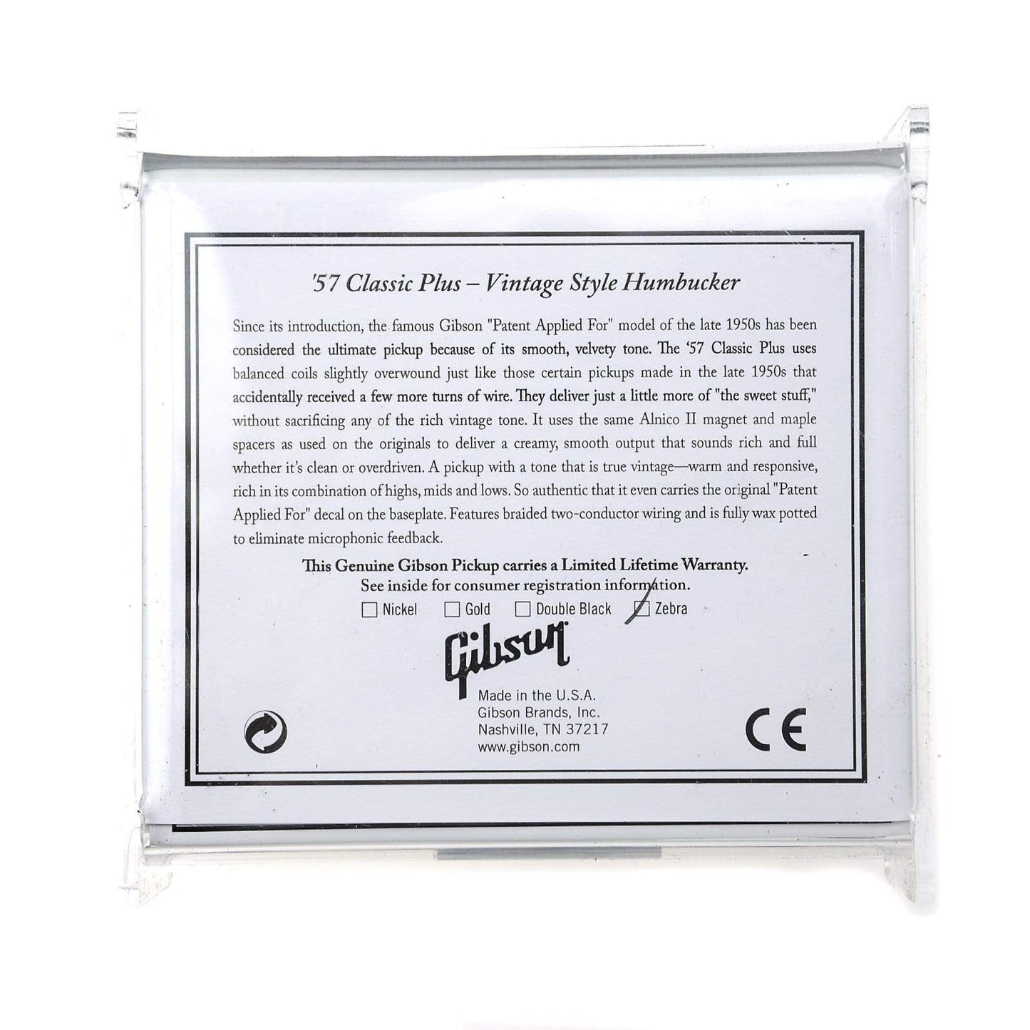 Gibson 57 Classic Plus Humbucker - Zebra Parts / Guitar Pickups