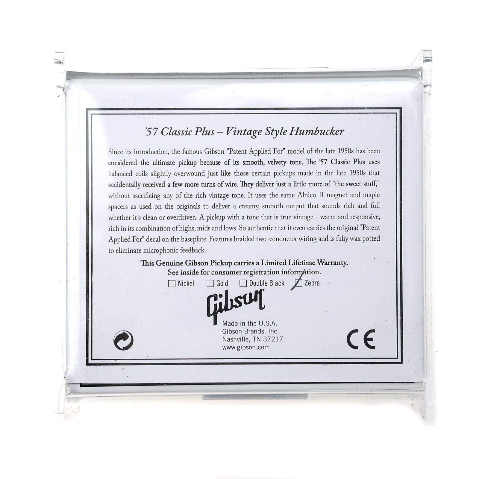 Gibson 57 Classic Plus Humbucker - Zebra Parts / Guitar Pickups