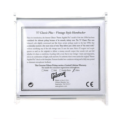 Gibson 57 Classic Plus Humbucker - Zebra Parts / Guitar Pickups