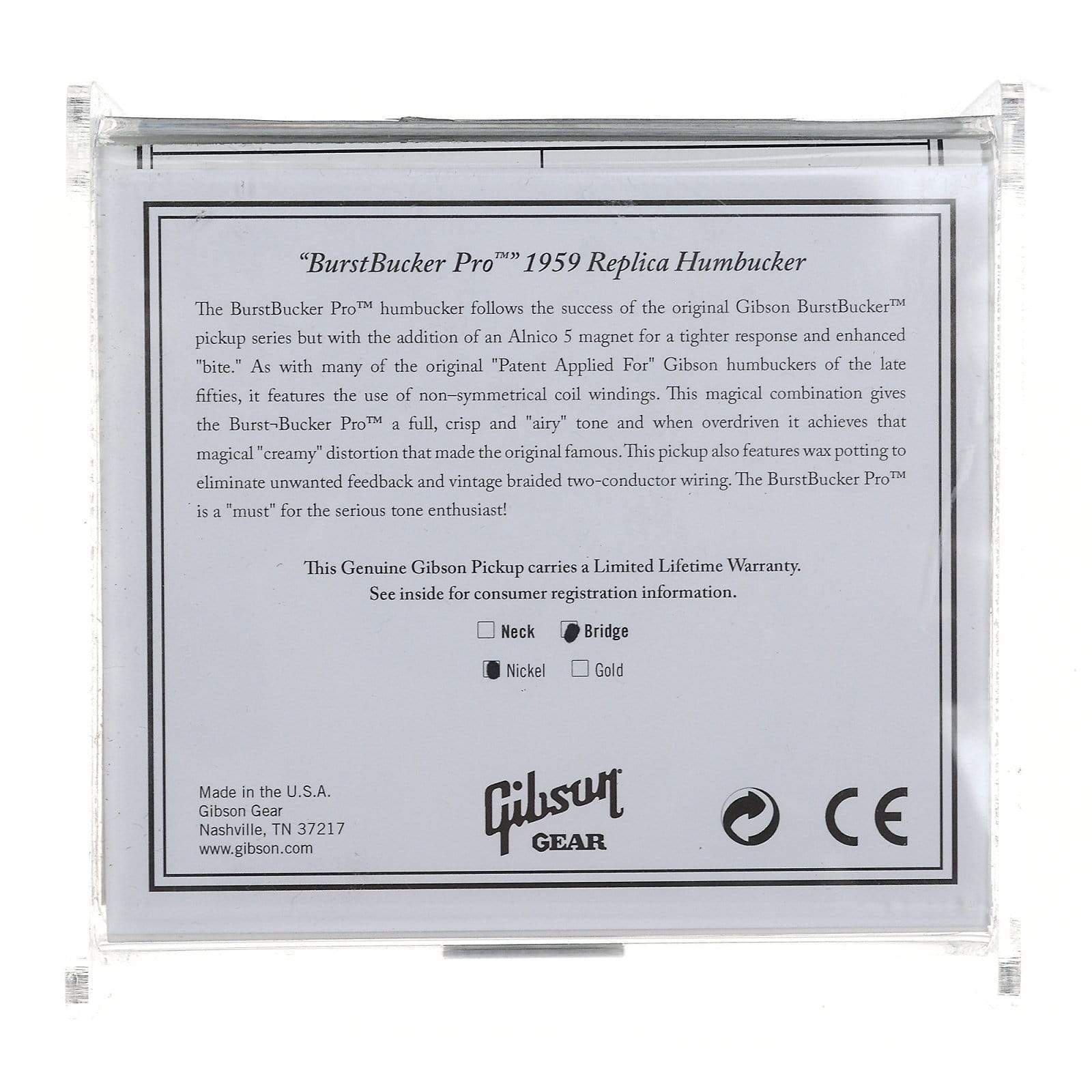 Gibson Burstbucker Pro Bridge w/Nickel Cover Parts / Guitar Pickups