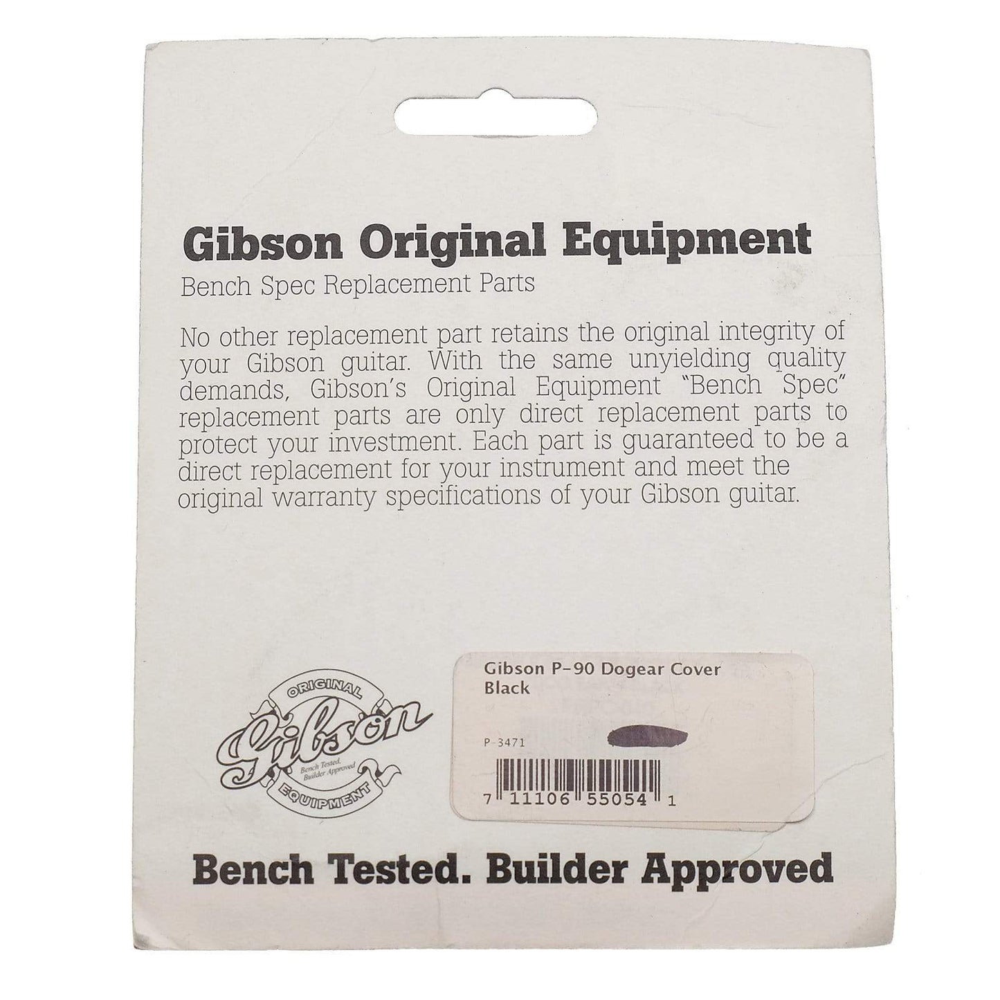 Gibson P-90/P-100 Pickup Dog Ear Cover - Black Parts / Guitar Pickups
