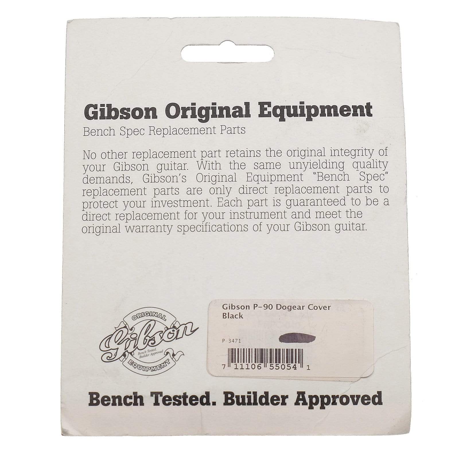 Gibson P-90/P-100 Pickup Dog Ear Cover - Black Parts / Guitar Pickups