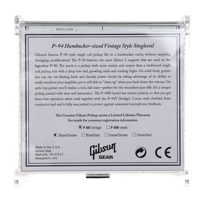 Gibson P-94T Single Coil Black Parts / Guitar Pickups