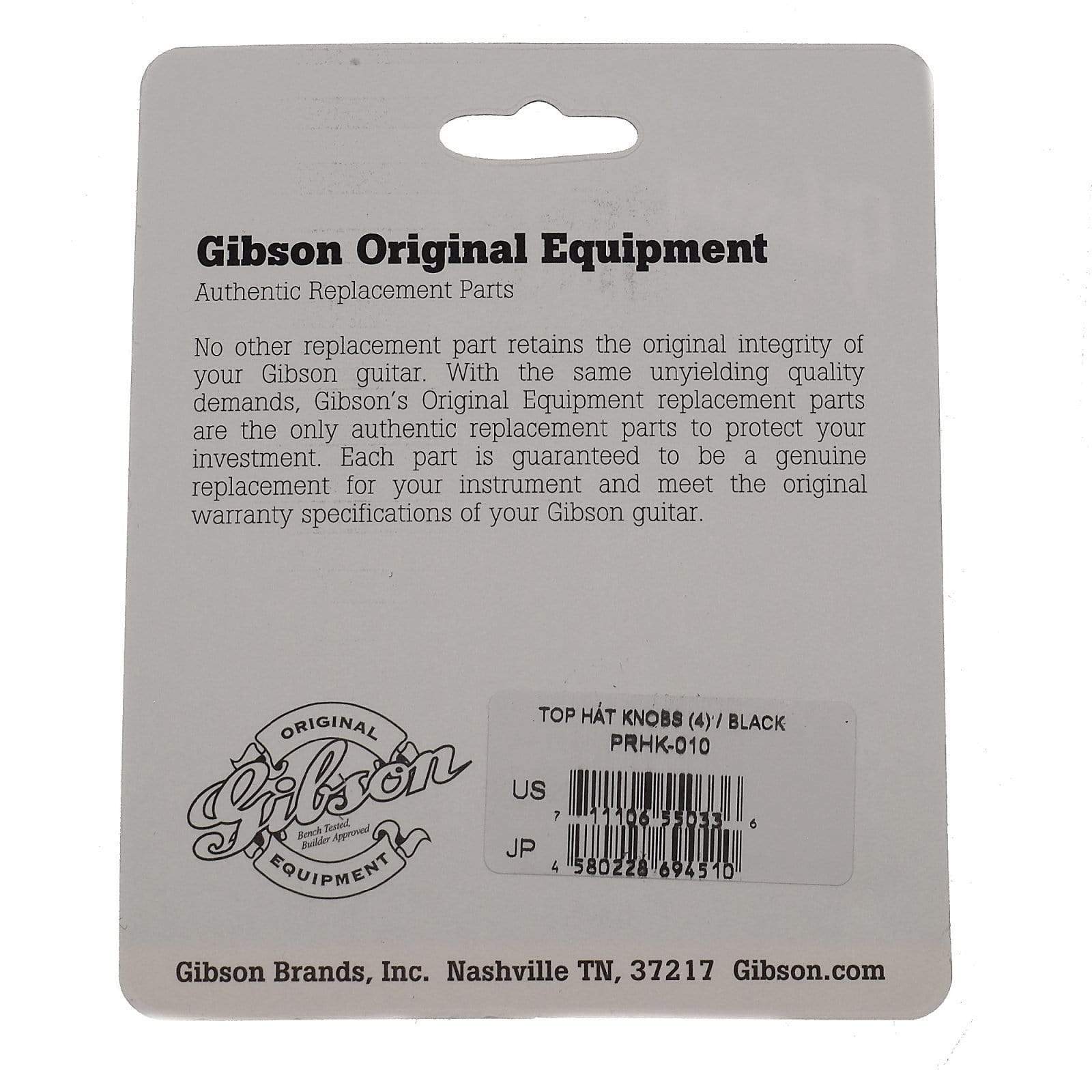 Gibson Top Hat Knobs 4-Pack - Black Parts / Knobs