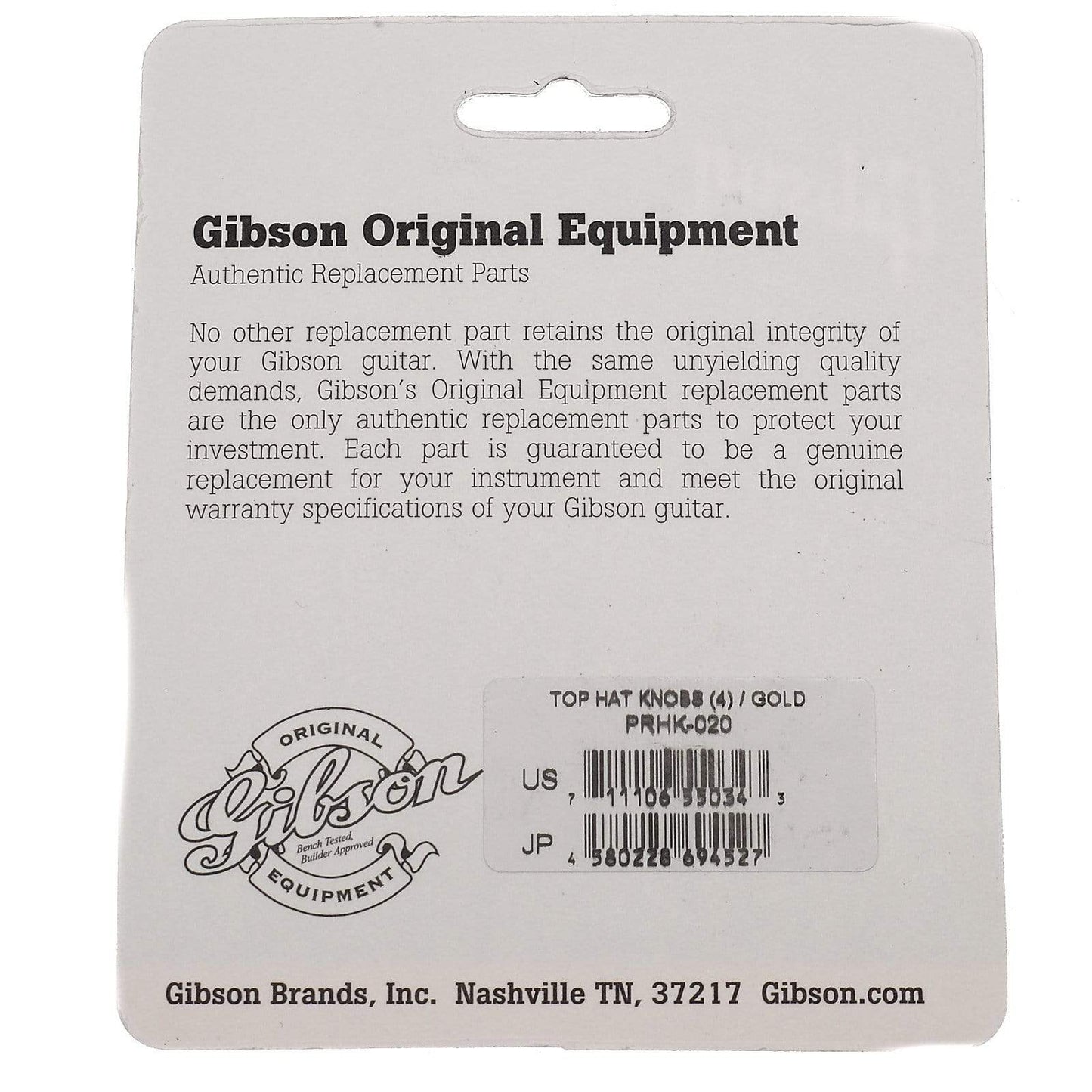 Gibson Top Hat Knobs 4-Pack - Gold Parts / Knobs