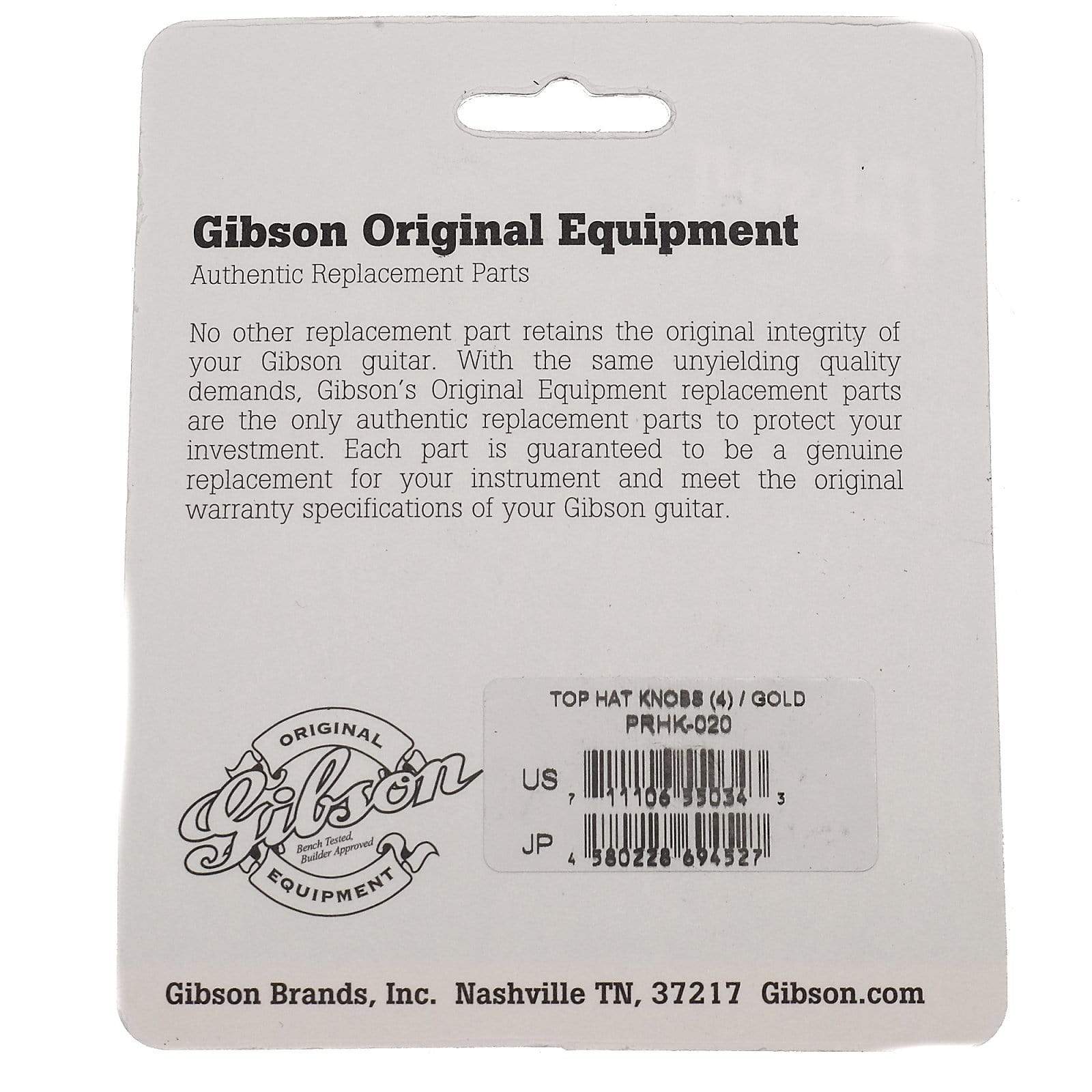 Gibson Top Hat Knobs 4-Pack - Gold Parts / Knobs