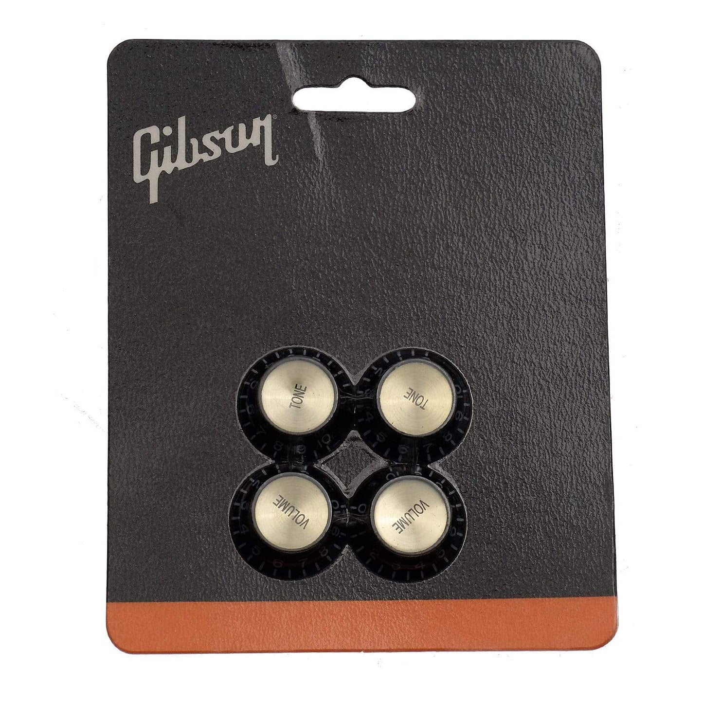 Gibson Top Hat Knobs w/ Gold Metal Insert (2 Volume, 2 Tone) - Black Parts / Knobs