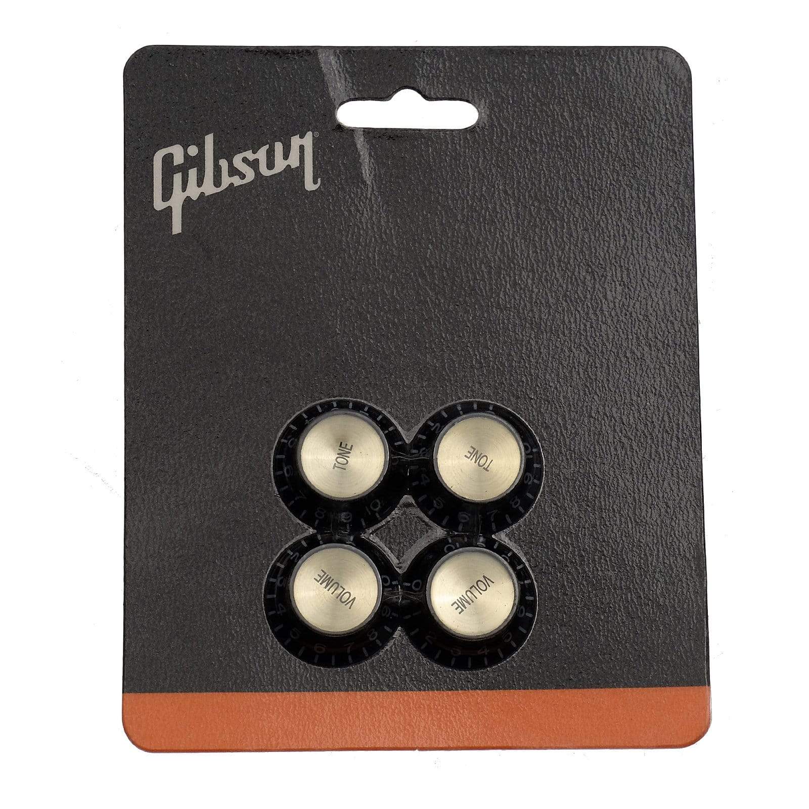 Gibson Top Hat Knobs w/ Gold Metal Insert (2 Volume, 2 Tone) Black