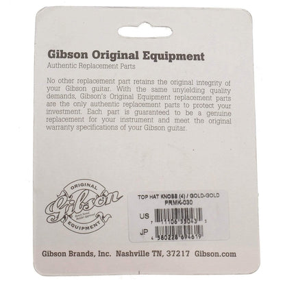 Gibson Top Hat Knobs w/ Gold Metal Insert (2 Volume, 2 Tone) - Gold Parts / Knobs