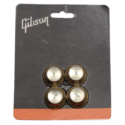 Gibson Top Hat Knobs w/ Gold Metal Insert (2 Volume, 2 Tone) - Gold Parts / Knobs