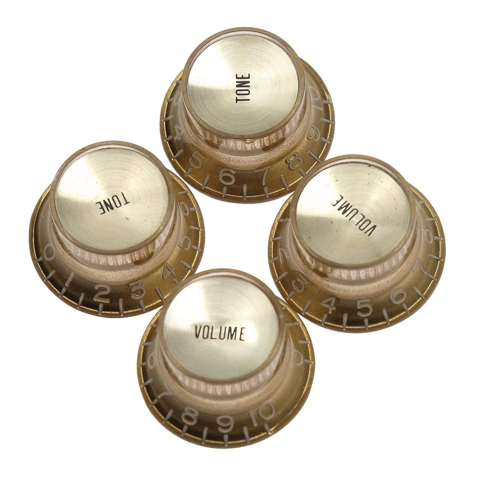 Gibson Top Hat Knobs w/ Gold Metal Insert (2 Volume, 2 Tone) Gold