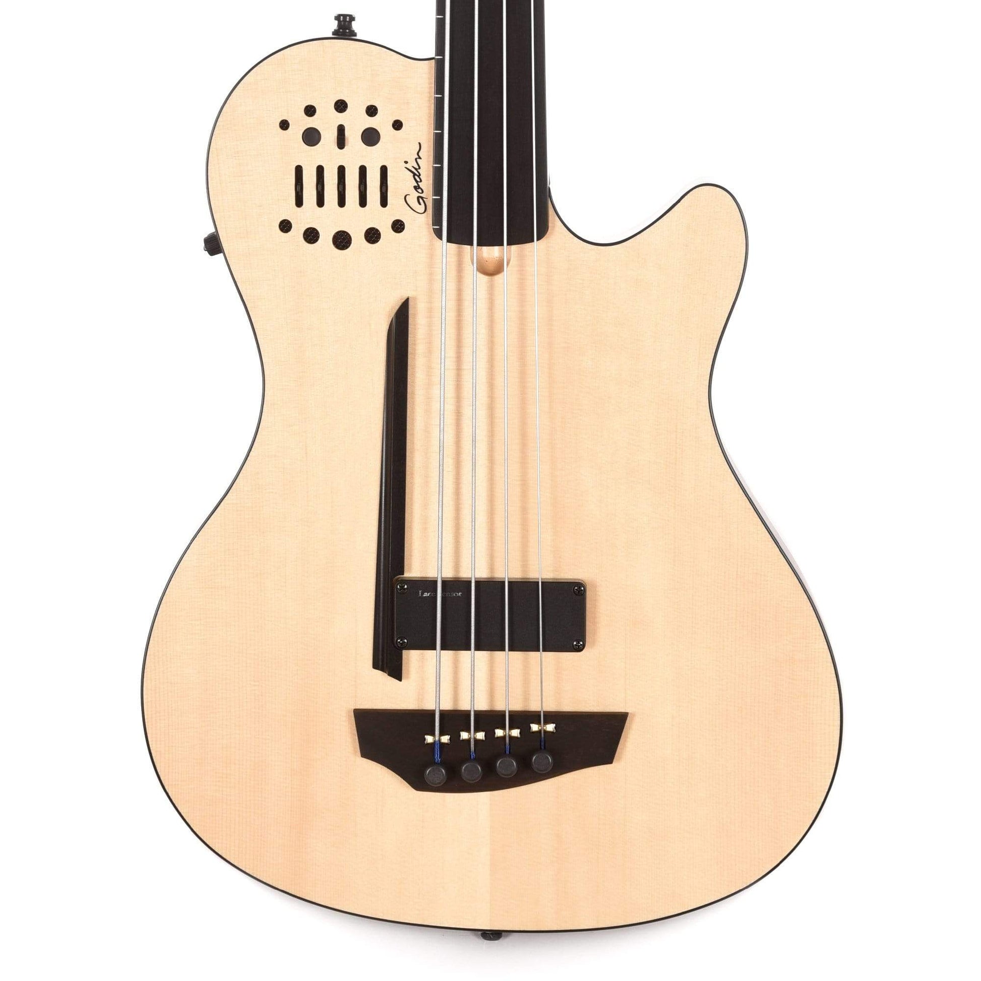 Godin A4 Ultra Semi-Acoustic Fretless 4-String Bass Natural Semi-Gloss Bass Guitars / 4-String