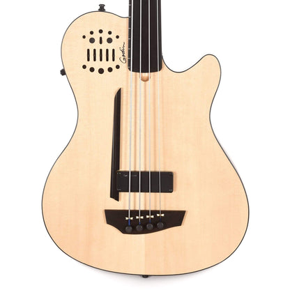 Godin A4 Ultra Semi-Acoustic Fretless 4-String Bass Natural Semi-Gloss Bass Guitars / 4-String