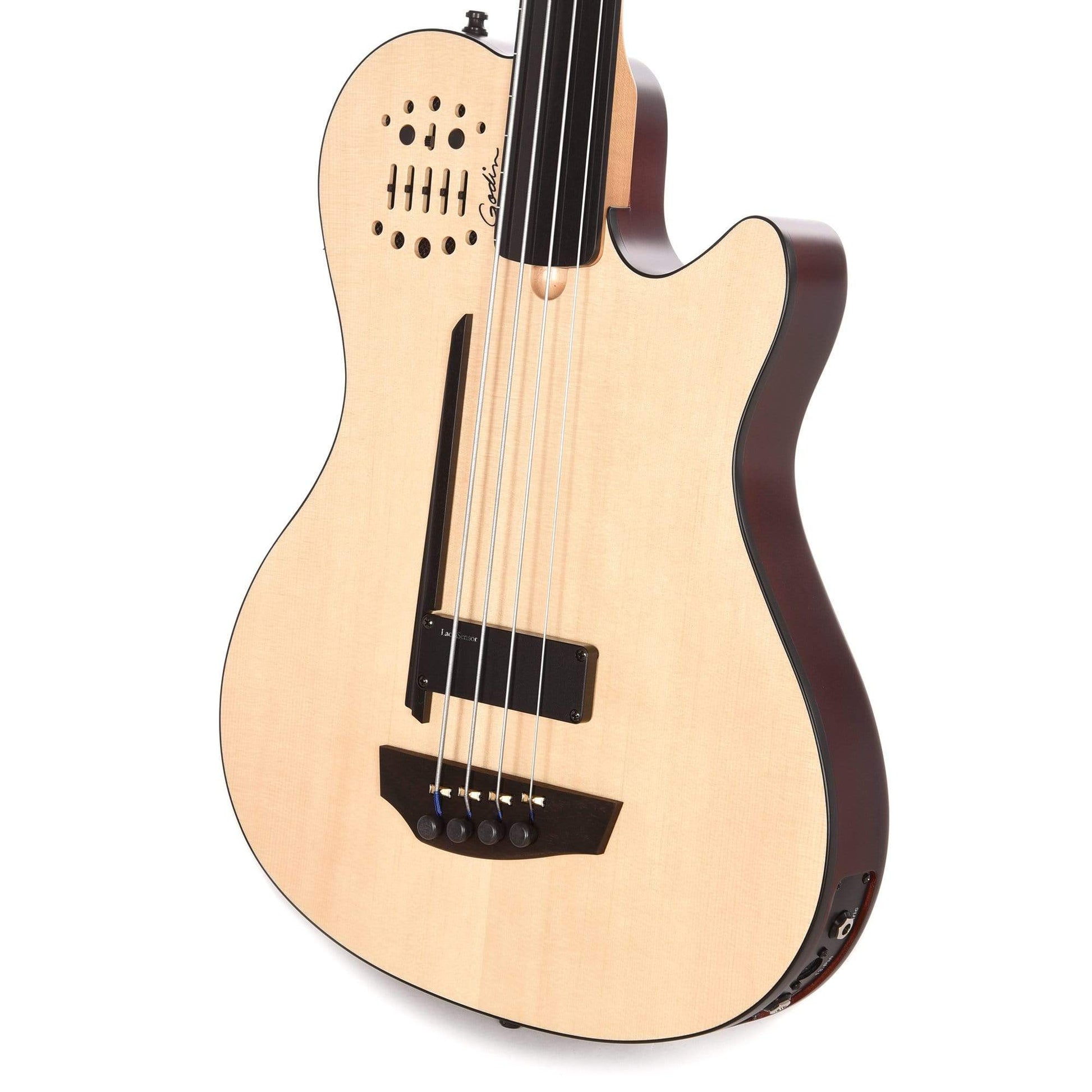 Godin A4 Ultra Semi-Acoustic Fretless 4-String Bass Natural Semi-Gloss Bass Guitars / 4-String