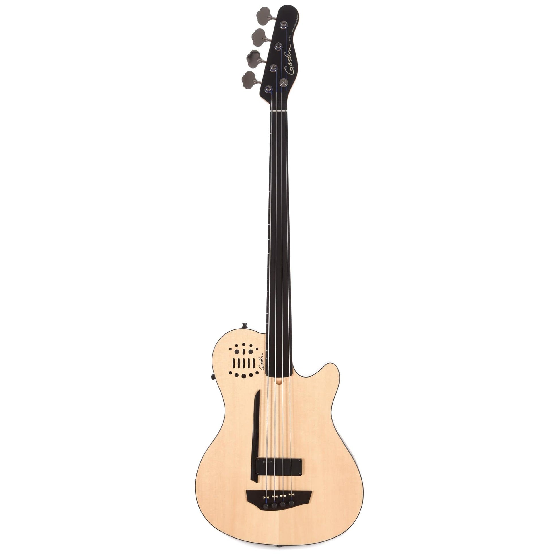 Godin A4 Ultra Semi-Acoustic Fretless 4-String Bass Natural Semi-Gloss Bass Guitars / 4-String