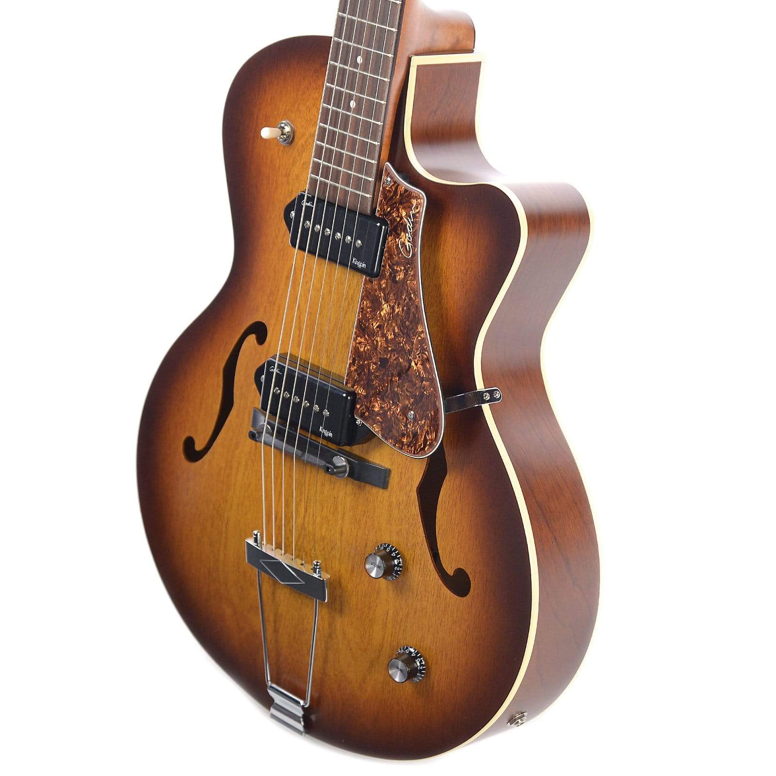 Godin 5th Avenue CW Kingpin II Archtop Cutaway Cognac Burst w/TRIC