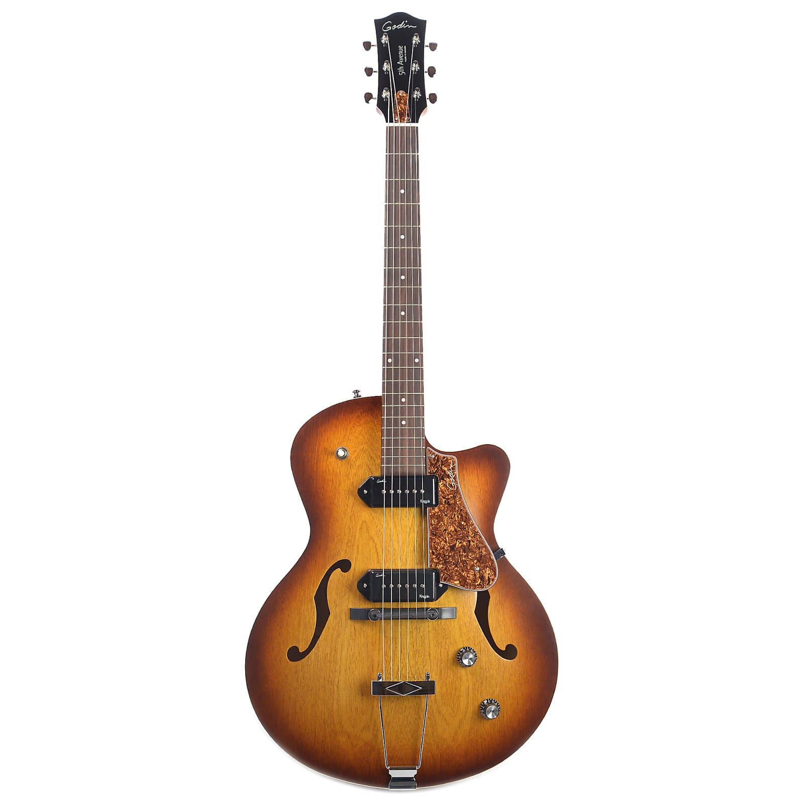 Godin 5th Avenue CW Kingpin II Archtop Cutaway Cognac Burst w/TRIC