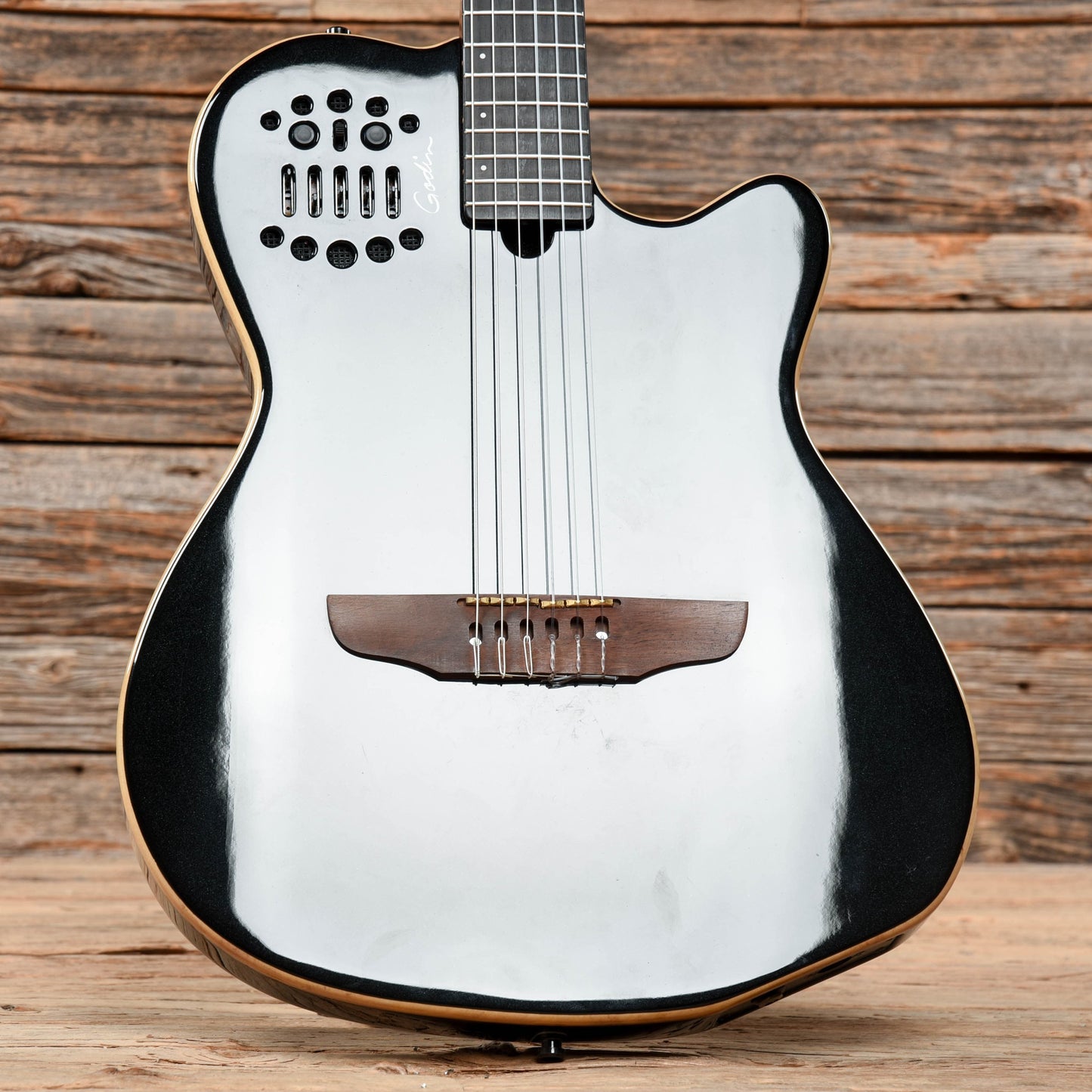 Godin Nylon Synth ACS Slim SA Black Electric Guitars / Solid Body