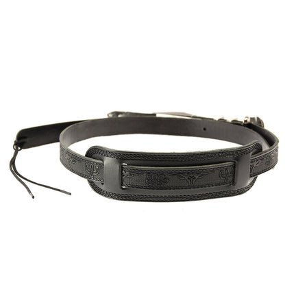 Gretsch G6332 Tooled Leather Jeweled Buckle Guitar Strap Black Accessories / Straps