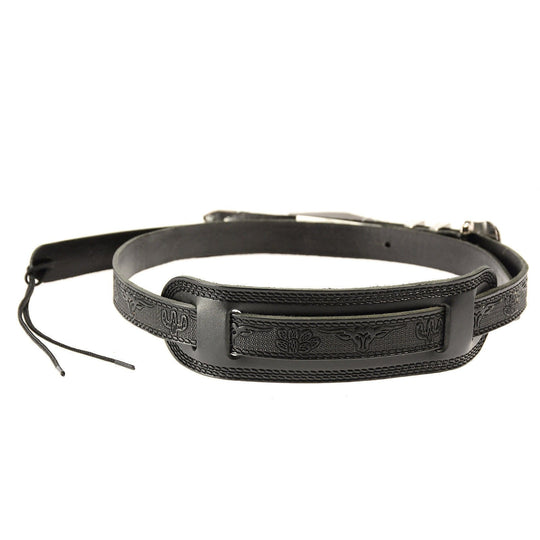 Gretsch G6332 Tooled Leather Jeweled Buckle Guitar Strap Black Accessories / Straps