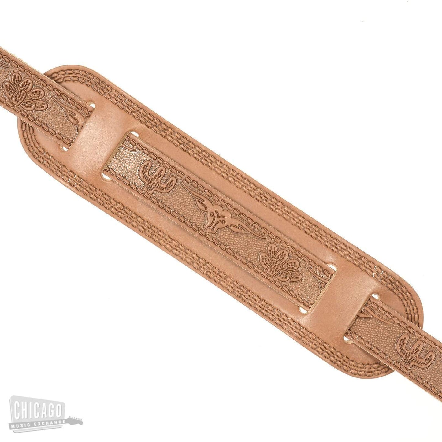 Gretsch G6332 Tooled Leather Jeweled Buckle Guitar Strap Russet Accessories / Straps