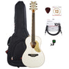 Gretsch G5021WPE Penguin Parlor Acoustic Electric Jumbo Non-Cutaway White w/Fishman Pickup System w/Gig Bag, Tuner, (1) Cable, Picks and Strings Bundle Acoustic Guitars / Built-in Electronics