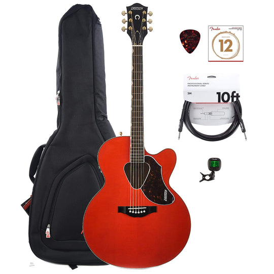 Gretsch G5022CE Rancher Jumbo Cutaway Orange w/Gig Bag, Tuner, (1) Cable, Picks and Strings Bundle Acoustic Guitars / Jumbo