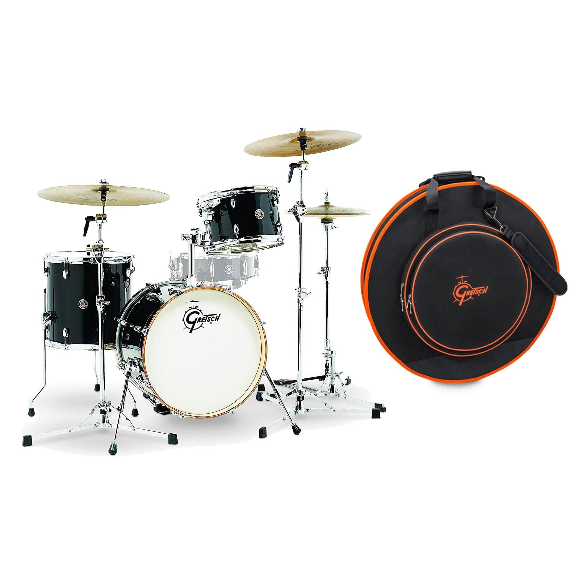 Gretsch Catalina Club Jazz 12/14/18 3pc Drum Kit Piano Black w/ Free 24" Gretsch Deluxe Cymbal Bag Drums and Percussion / Acoustic Drums / Full Acoustic Kits