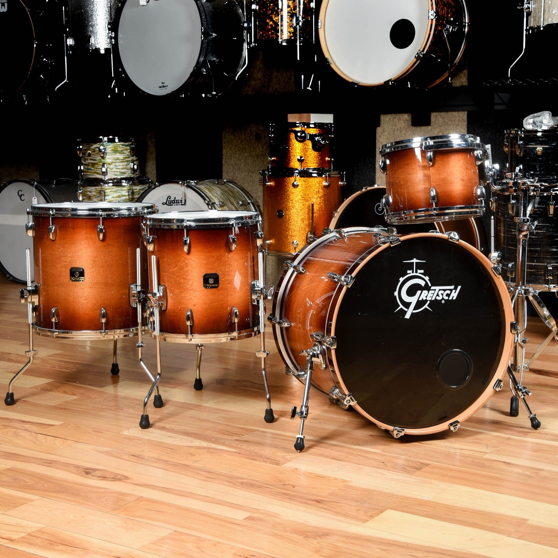 gretsch renown tobacco burst Euro 5pc Drum Set Cherry Sizes are Gear Hunter | Gretsch Renown