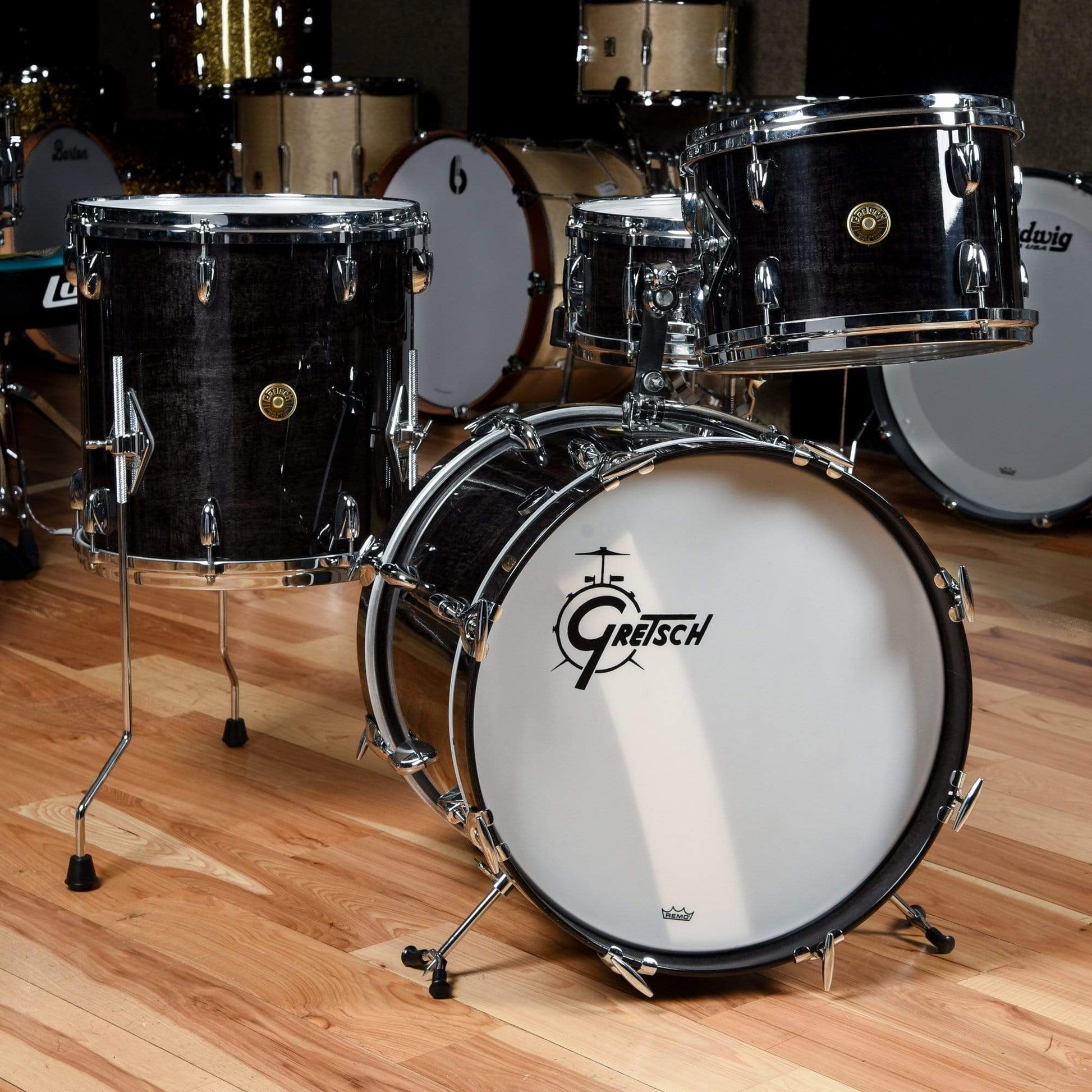 Gretsch USA Custom 12/14/18/14 4pc. Drum Kit Gloss Black (Vintage Build) Drums and Percussion / Acoustic Drums / Full Acoustic Kits