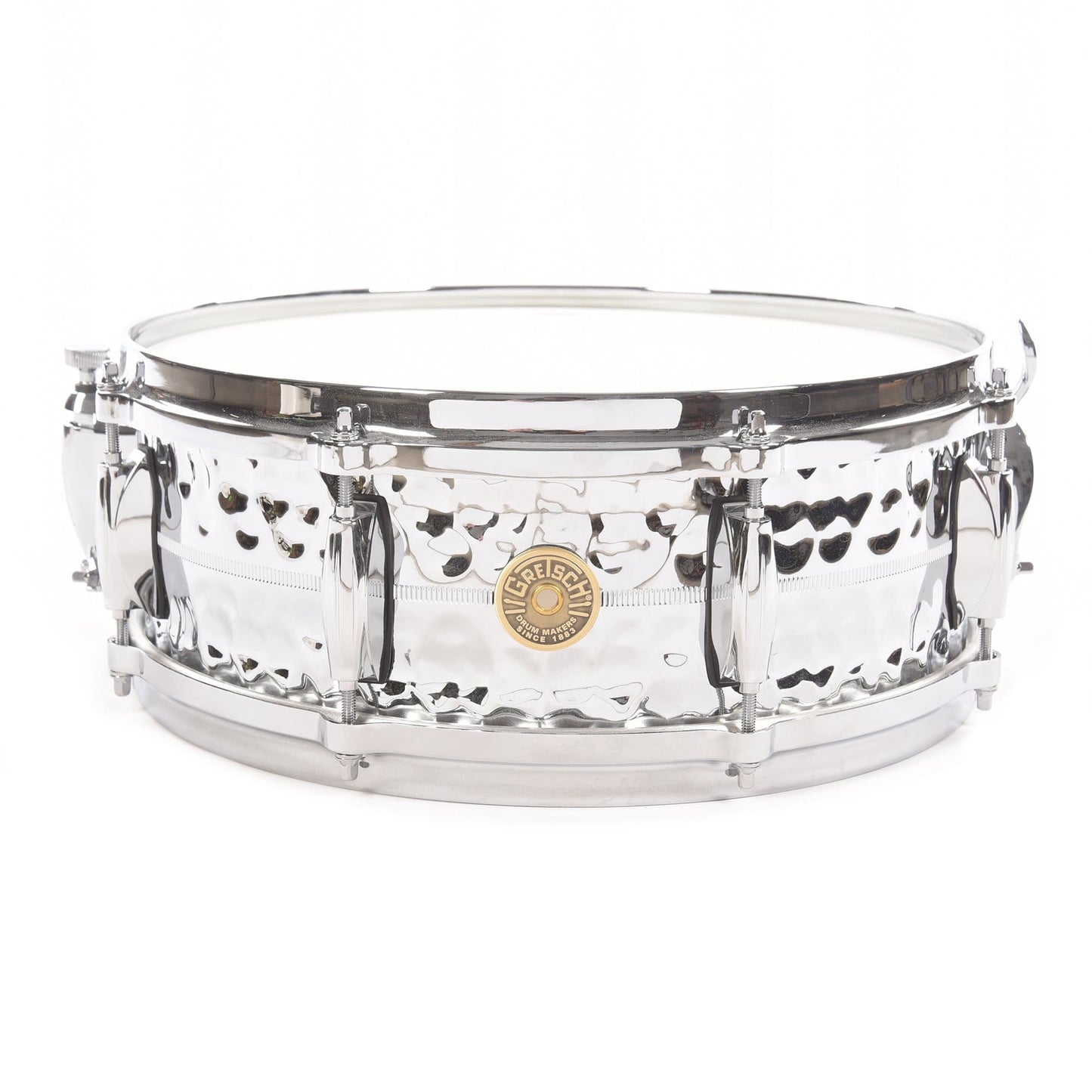 Gretsch 5x14 USA Custom Hammered Chrome Over Brass Snare Drum Drums and Percussion / Acoustic Drums / Snare