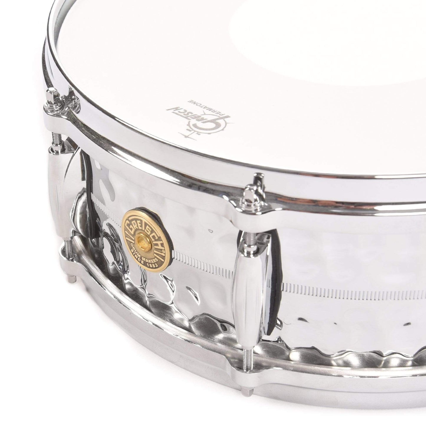 Gretsch 5x14 USA Custom Hammered Chrome Over Brass Snare Drum Drums and Percussion / Acoustic Drums / Snare