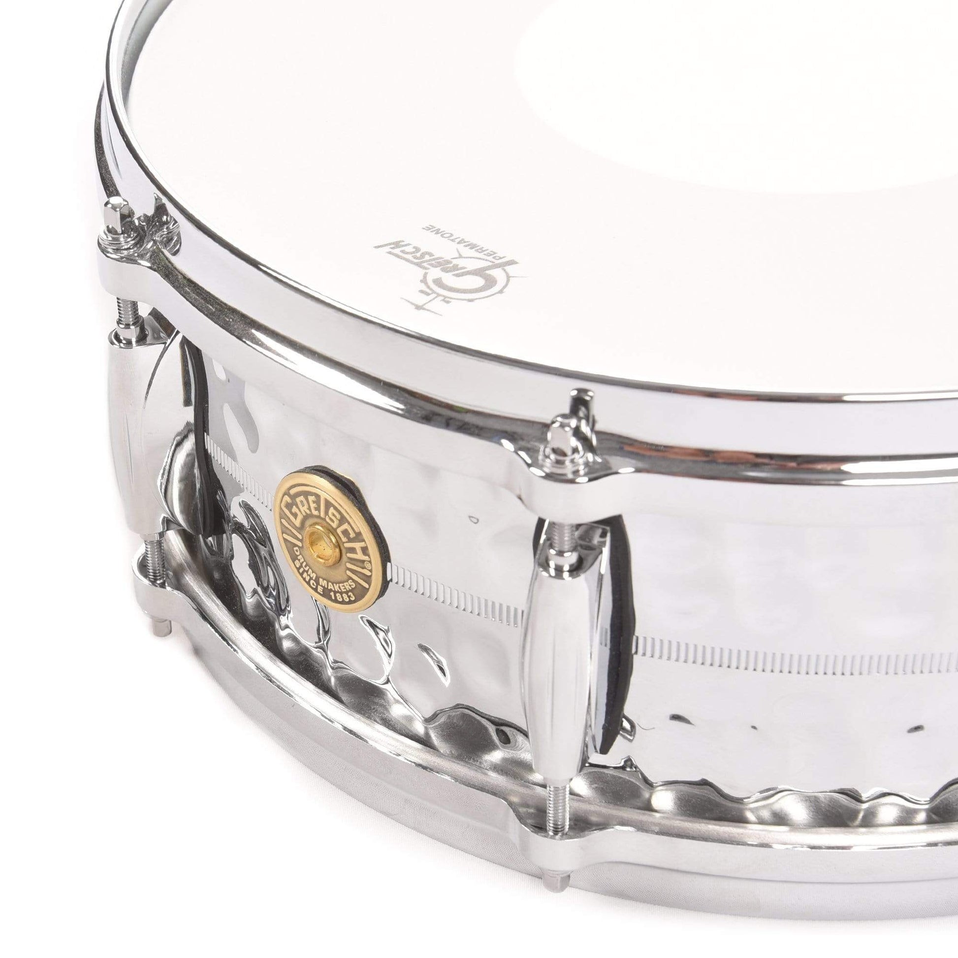 Gretsch 5x14 USA Custom Hammered Chrome Over Brass Snare Drum Drums and Percussion / Acoustic Drums / Snare