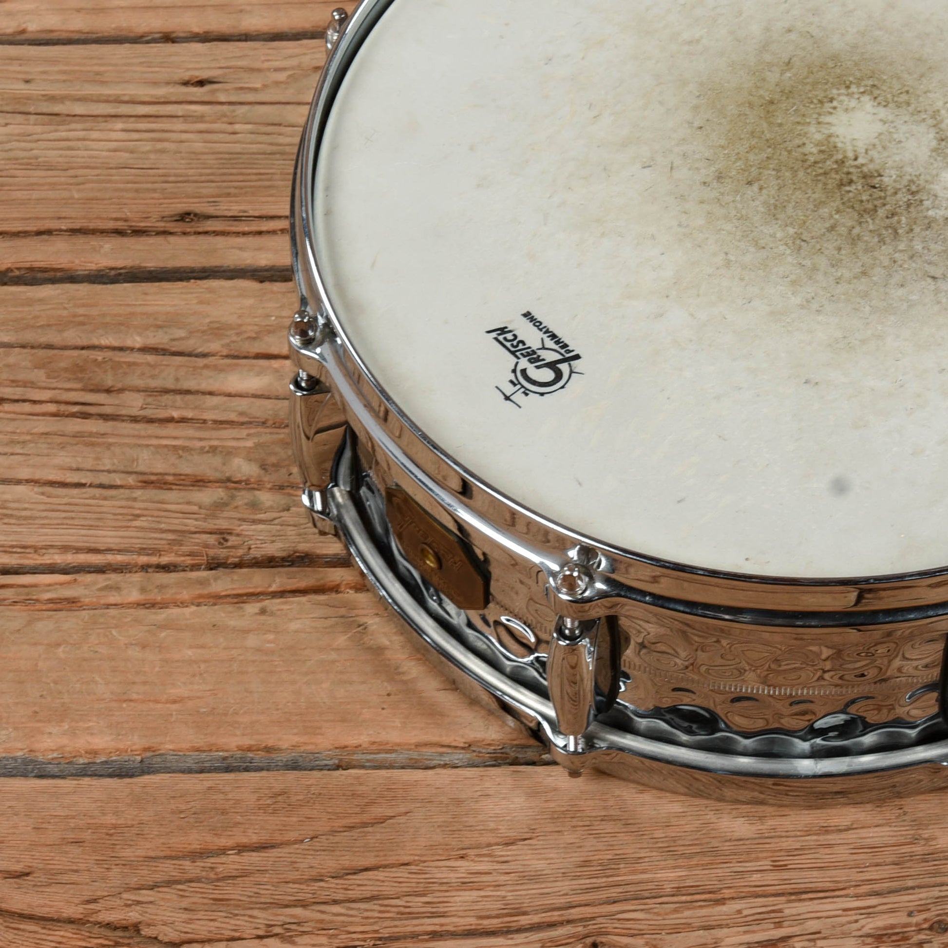 Gretsch Drums 5x14 Hammered Chrome over Brass Snare Drum USED Drums and Percussion / Acoustic Drums / Snare