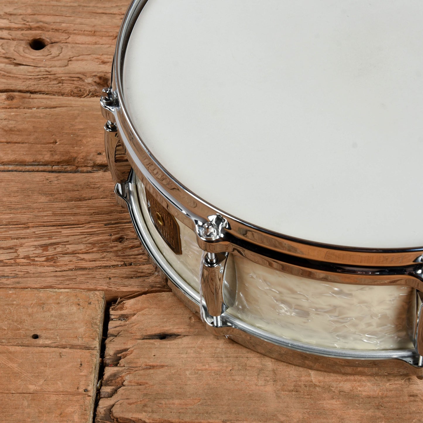 Gretsch Drums 5x14 USA Custom Snare Drum White Marine Pearl Drums and Percussion / Acoustic Drums / Snare