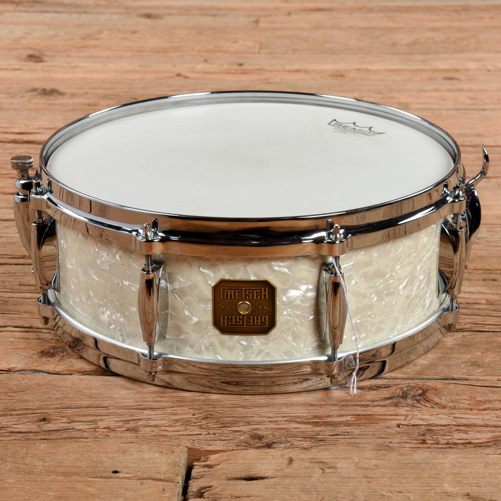 Gretsch Drums 5x14 USA Custom Snare Drum White Marine Pearl Drums and Percussion / Acoustic Drums / Snare