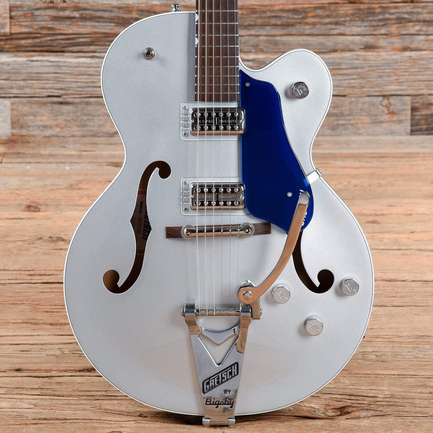 Gretsch G6118T Players Edition Anniversary 2 Tone Iridium Silver/Azure Metallic w/String Thru Bigsby Electric Guitars / Hollow Body