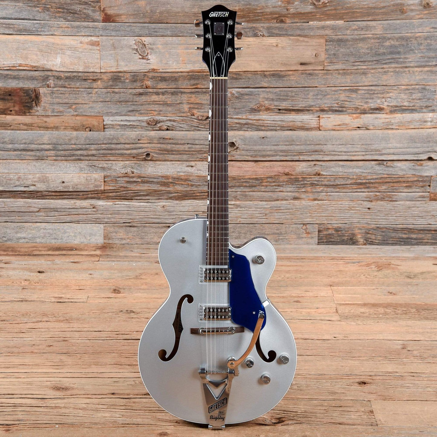 Gretsch G6118T Players Edition Anniversary 2 Tone Iridium Silver/Azure Metallic w/String Thru Bigsby Electric Guitars / Hollow Body