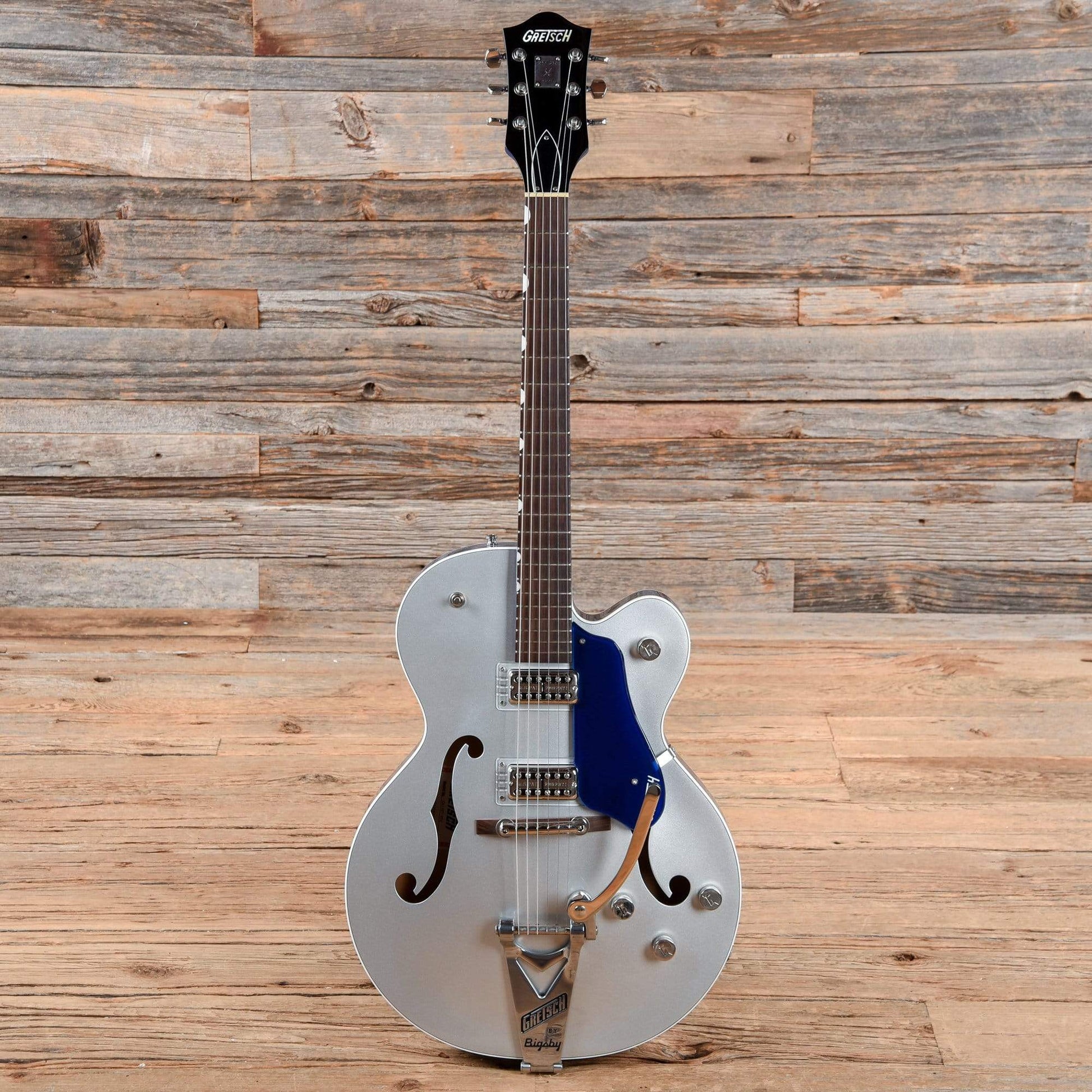 Gretsch G6118T Players Edition Anniversary 2 Tone Iridium Silver/Azure Metallic w/String Thru Bigsby Electric Guitars / Hollow Body