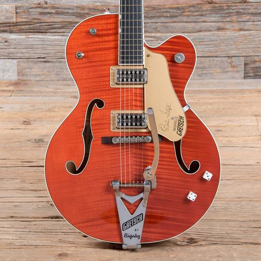 Gretsch G6120SSU Brian Setzer Nashville Tiger Flame Maple Orange 2004 Electric Guitars / Hollow Body