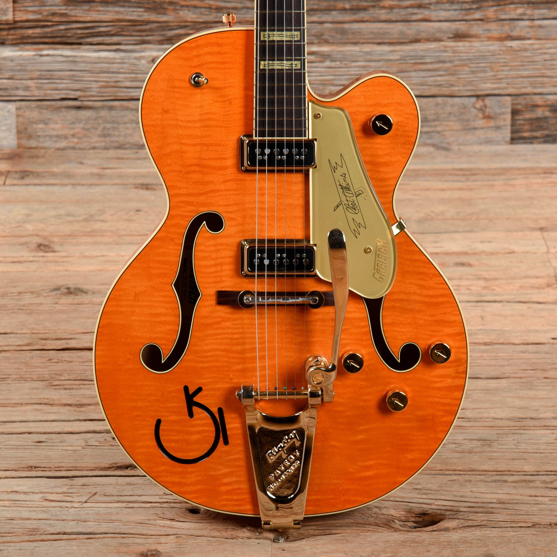 Gretsch G6120T-55 Vintage Select '55 Chet Atkins Hollow Body Vintage Orange Stain Lacquer 2018 Electric Guitars / Hollow Body
