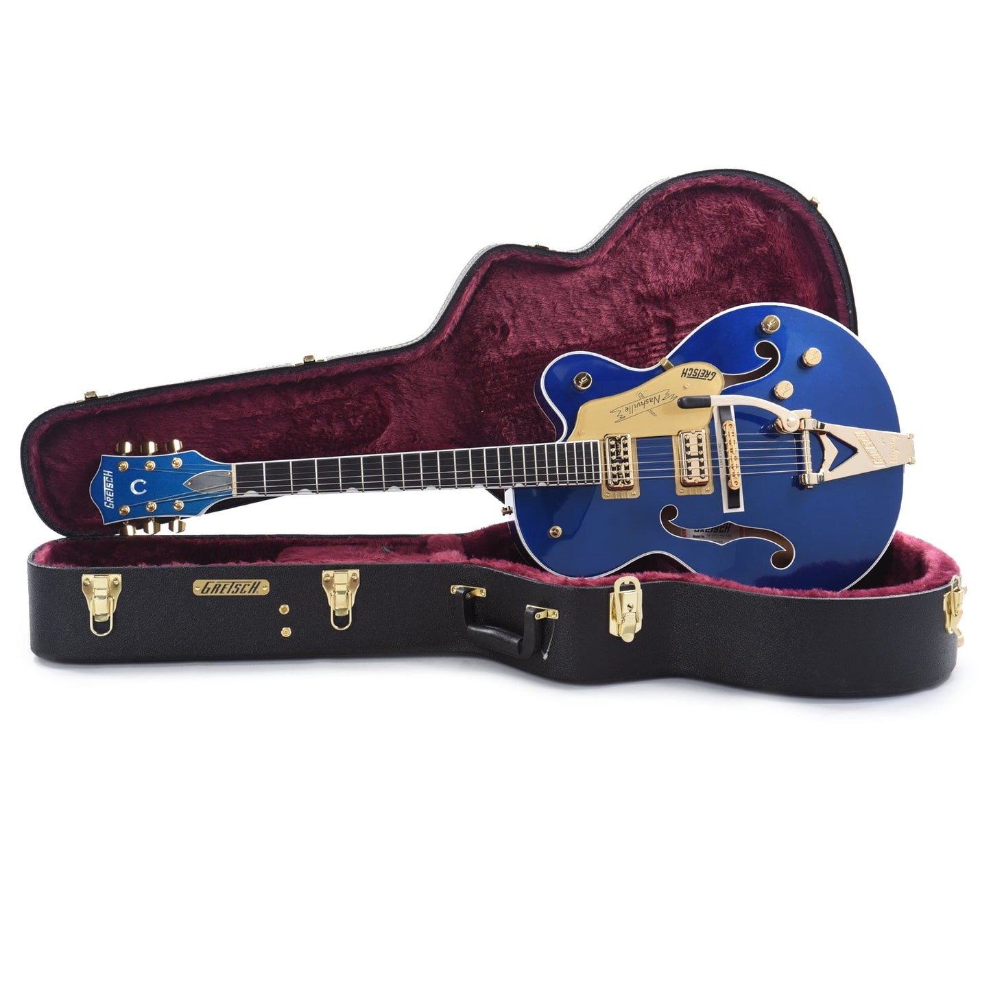 Gretsch G6120TG Players Edition Nashville Hollow Body Azure Metallic w/Bigsby Electric Guitars / Hollow Body