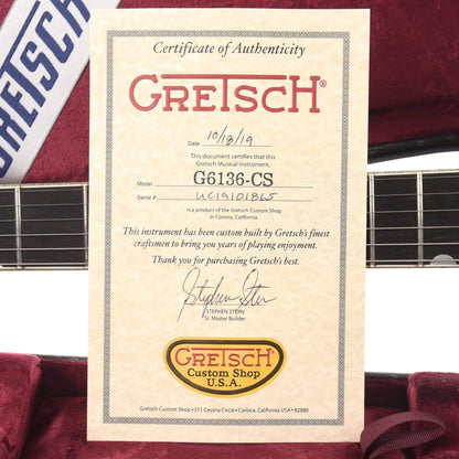 Gretsch G6136T Custom Rich Robinson Magpie Raven's Breast Blue Relic w/Bigsby Master Built by Steven Stern Electric Guitars / Hollow Body