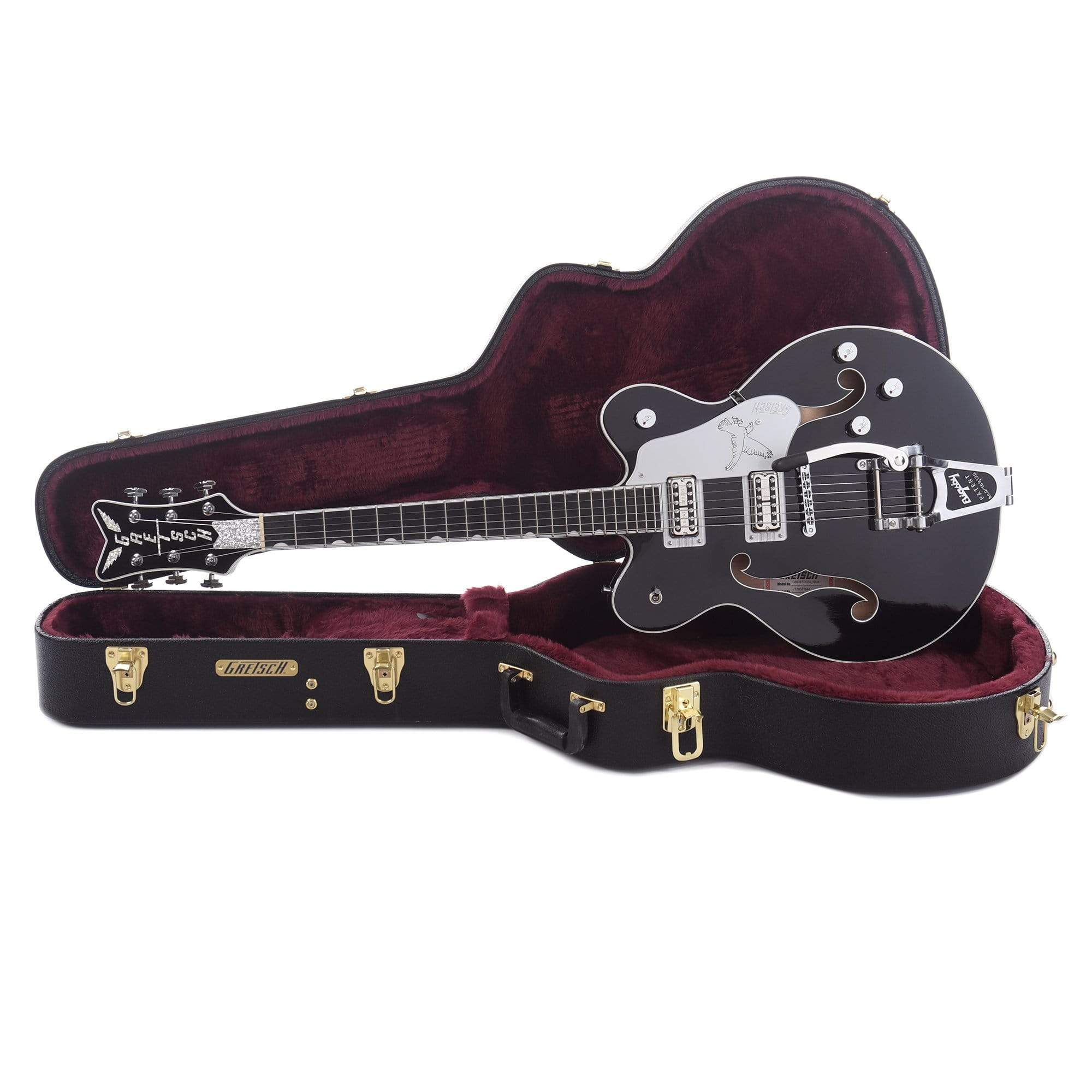 Gretsch G6636T Players Edition Silver Falcon Center Block Double-Cut Black w/String-Thru Bigsby Electric Guitars / Hollow Body